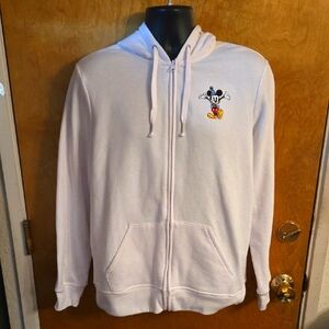 NWT 90s Disney Parks Hoodie Sweatshirt Women's XL White Full Zip Let's Celebrate